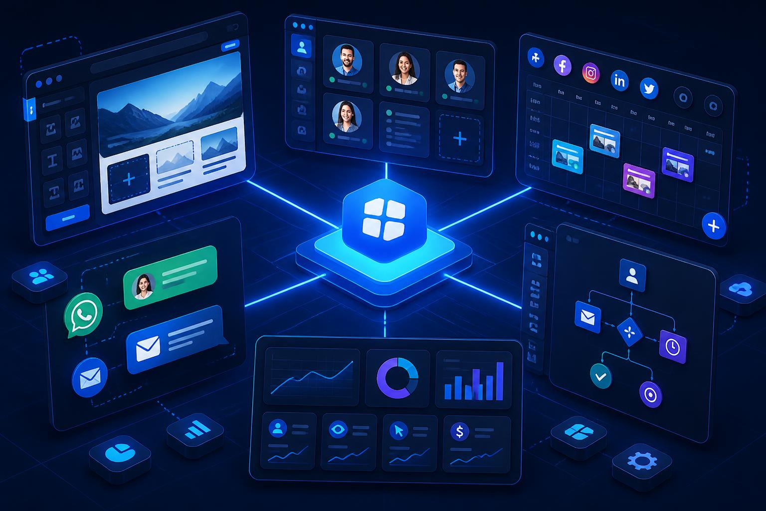 Marketing, CRM, website and automation working together in one unified JEEMA workspace